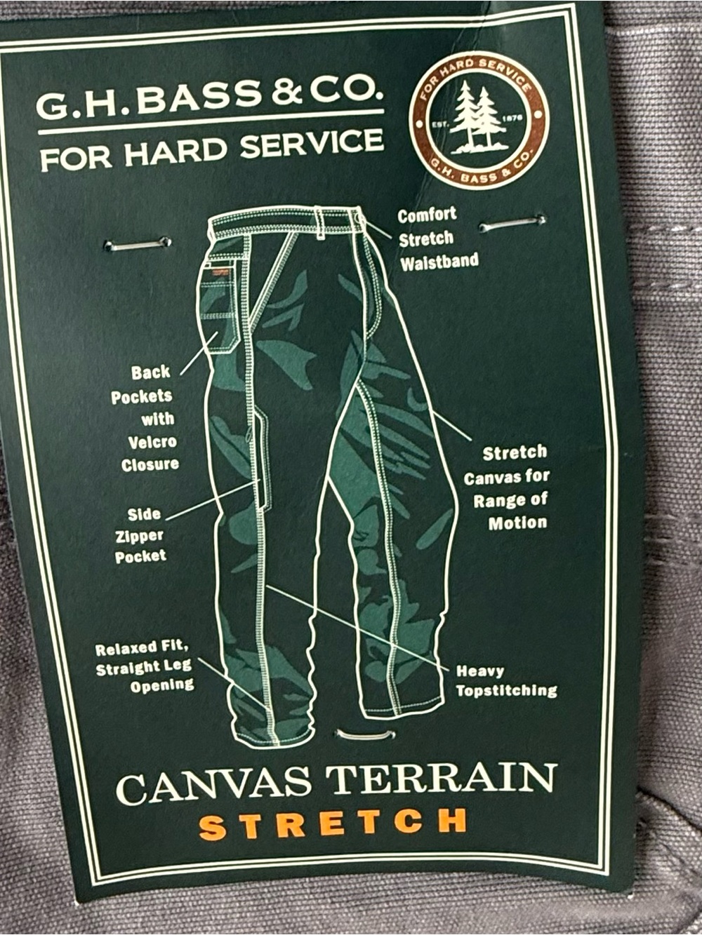 Pants Men's Heavy Duty Canvas Terrain Stretch